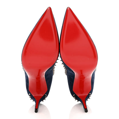 Christian Louboutin Veau Velours Studded Anjalina 85 Pumps 36 Marine 5 of 10
