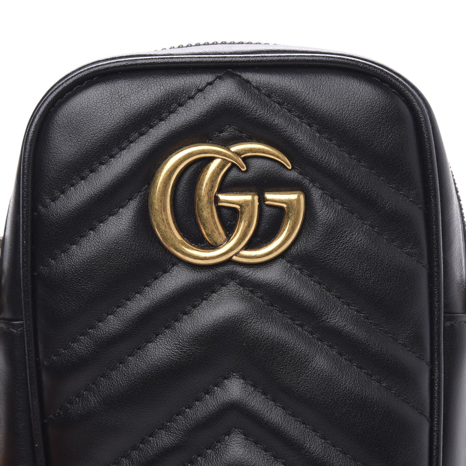 Gucci Calfskin Matelasse Mini GG Marmont Crossbody Bag Black 7 of 10