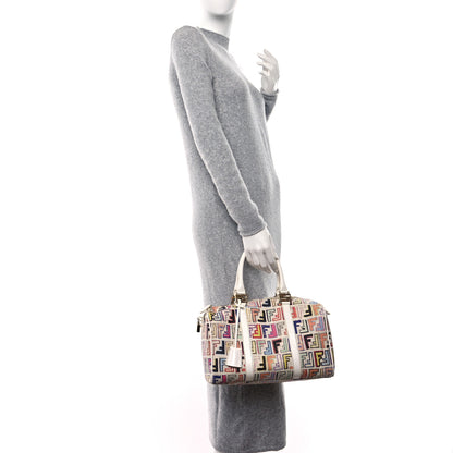 Fendi Zucca Spalmati Vitello FF Multicolor Forever Boston Multicolor White 3 of 8