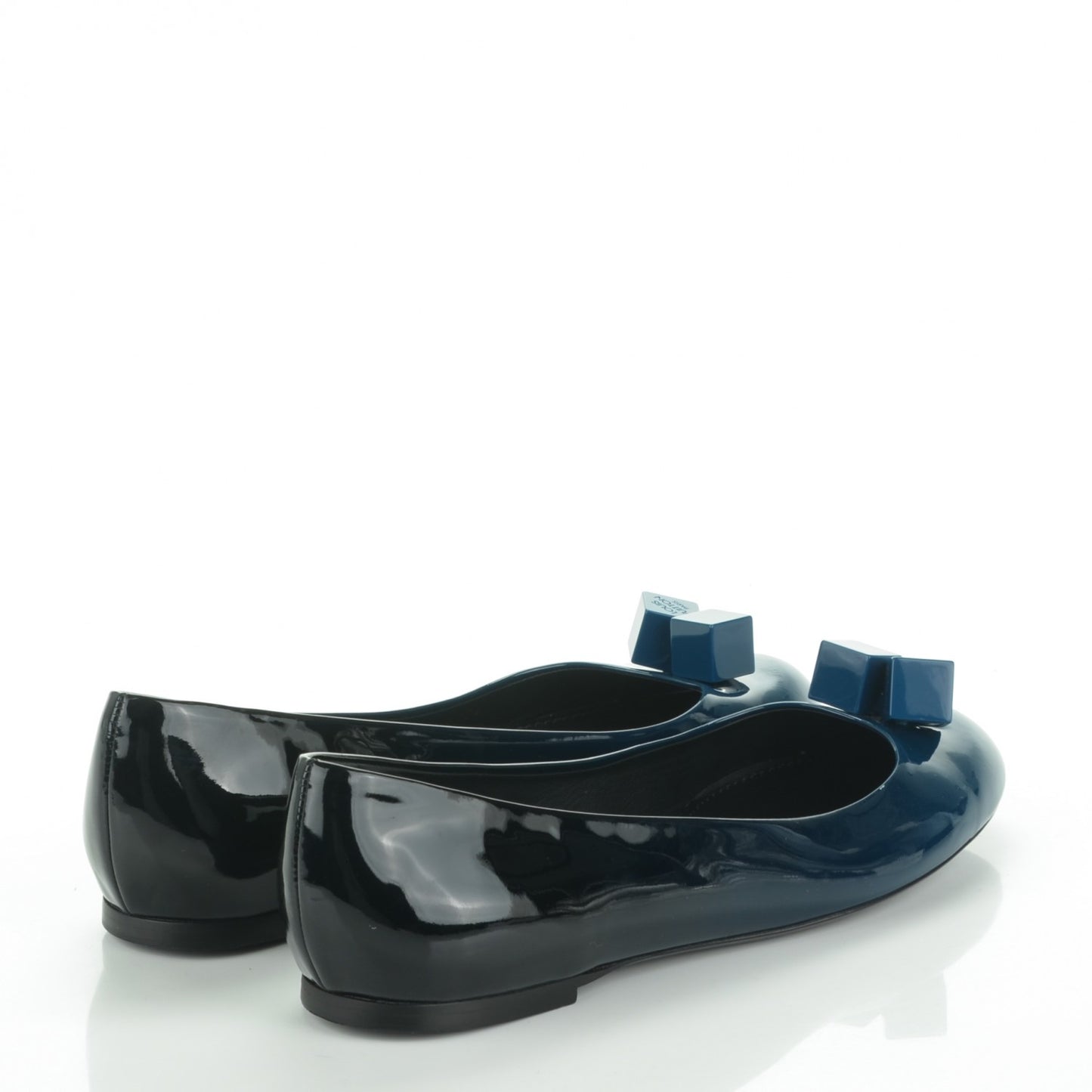 Patent Calfskin Gossip Ballerina Flats 41 Blue