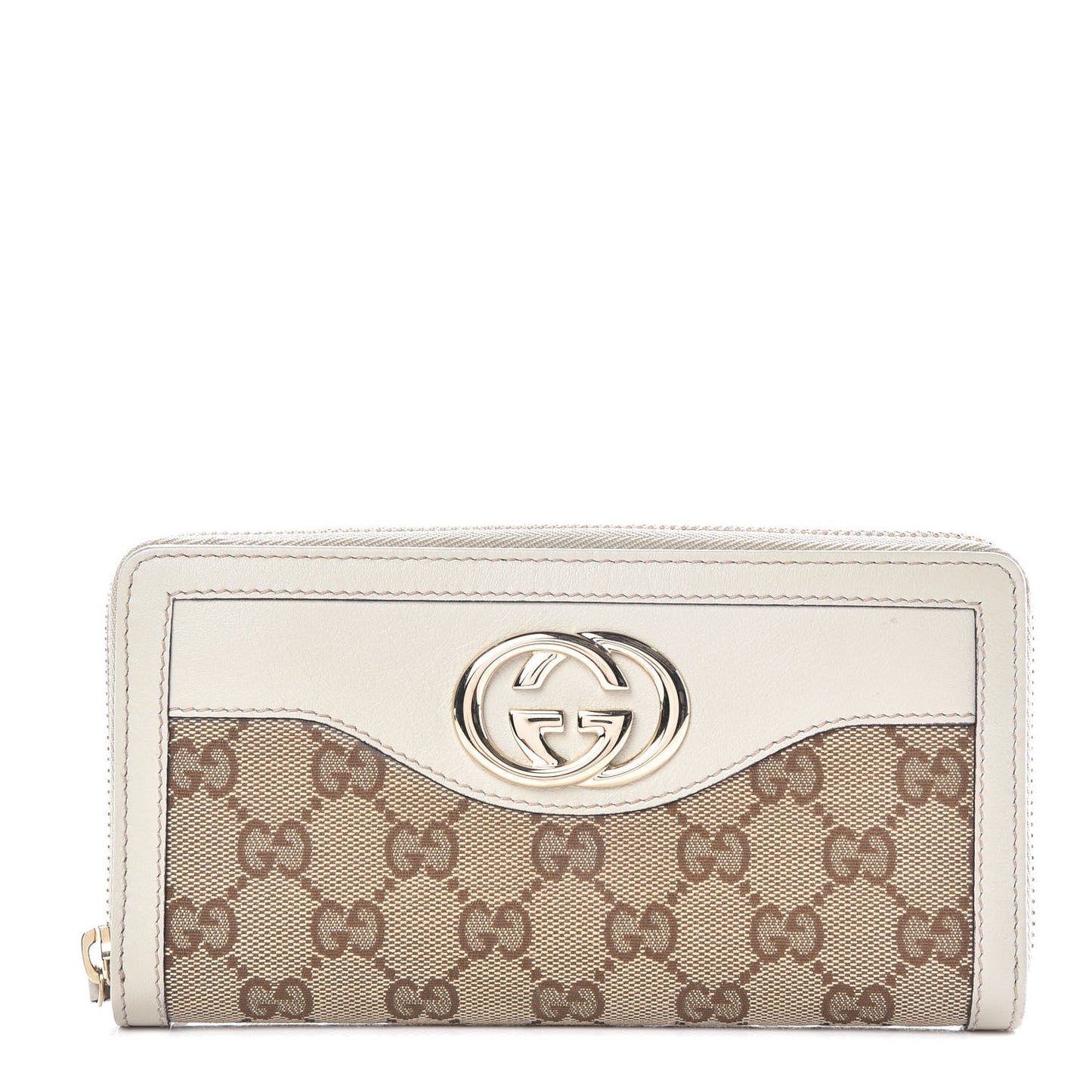 Monogram Margaux Calfskin Sukey Zip Around Wallet Beige Ebony Mystic White