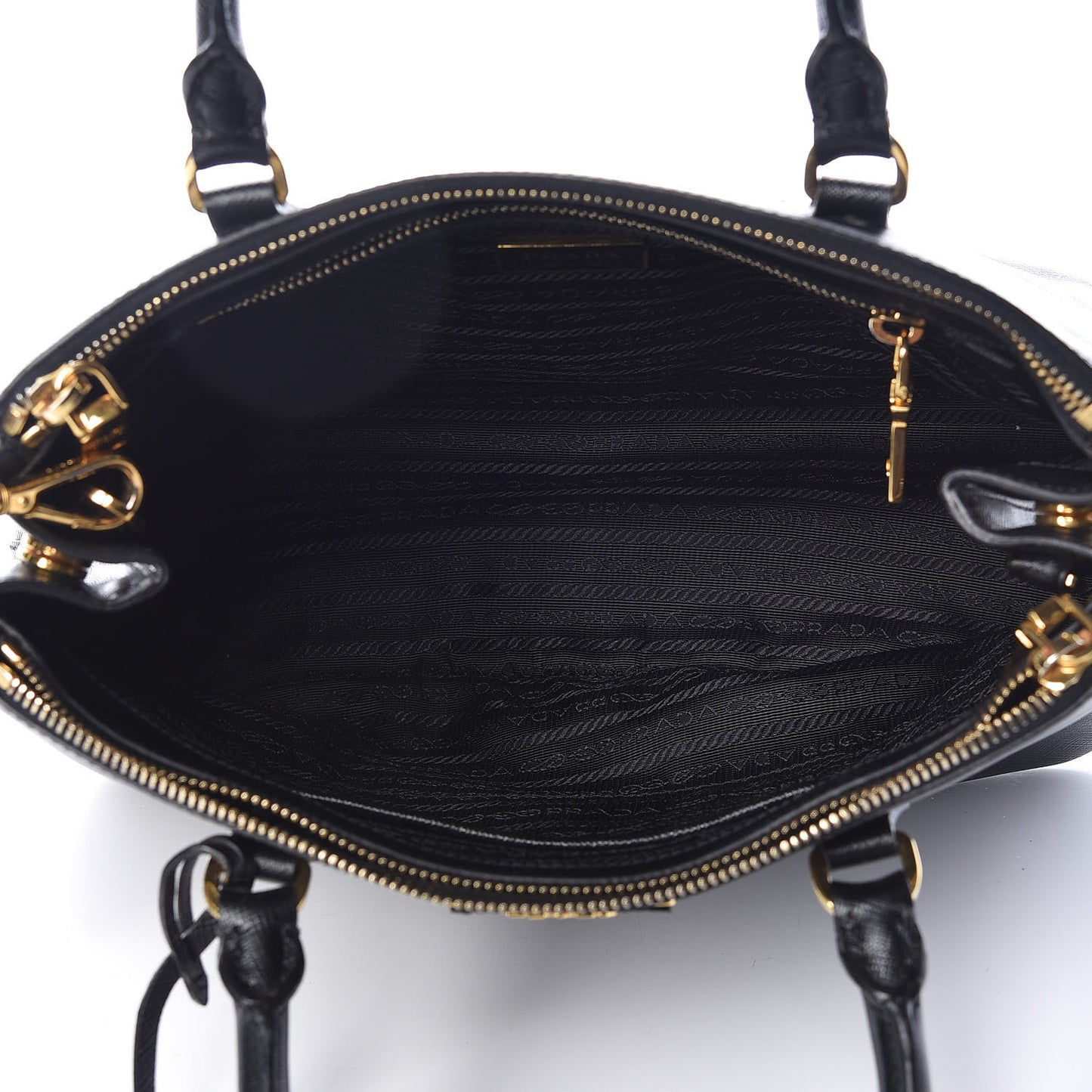 Saffiano Small Galleria Double Zip Tote Black