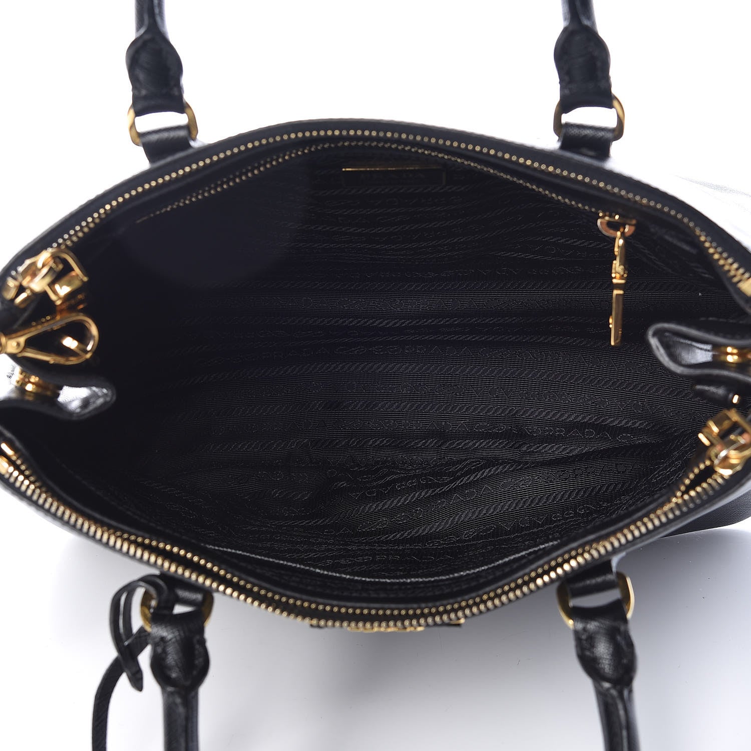 Prada Saffiano Small Galleria Double Zip Tote Black 5 of 9