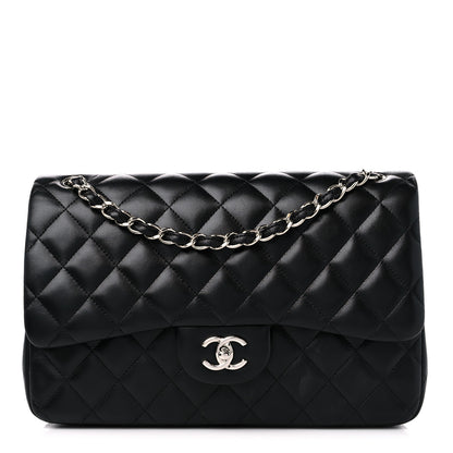 Chanel Lambskin Quilted Jumbo Double Flap Black 1 of 12