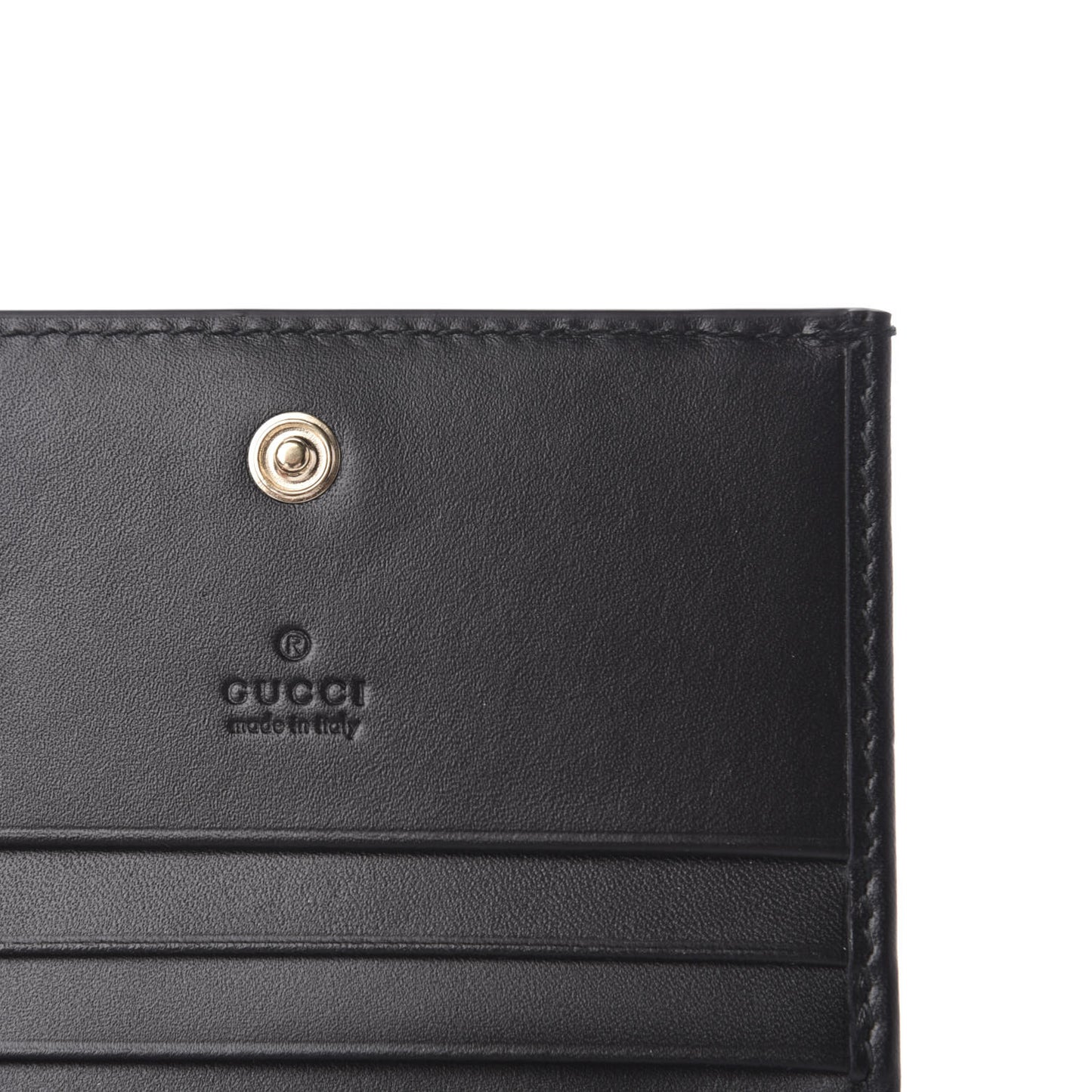 Guccissima Signature Bowy Card Case Wallet Black