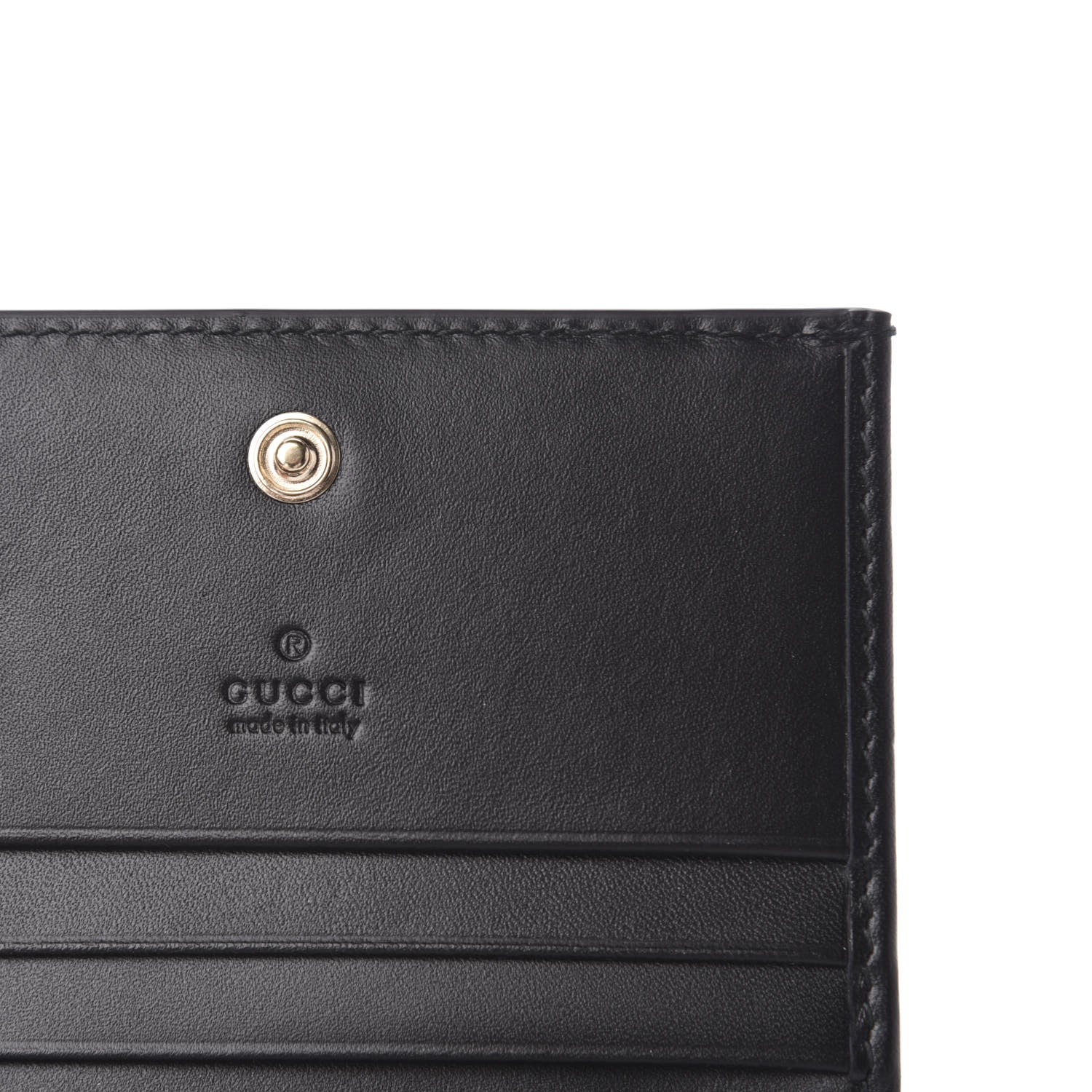 Gucci Guccissima Signature Bowy Card Case Wallet Black 6 of 7