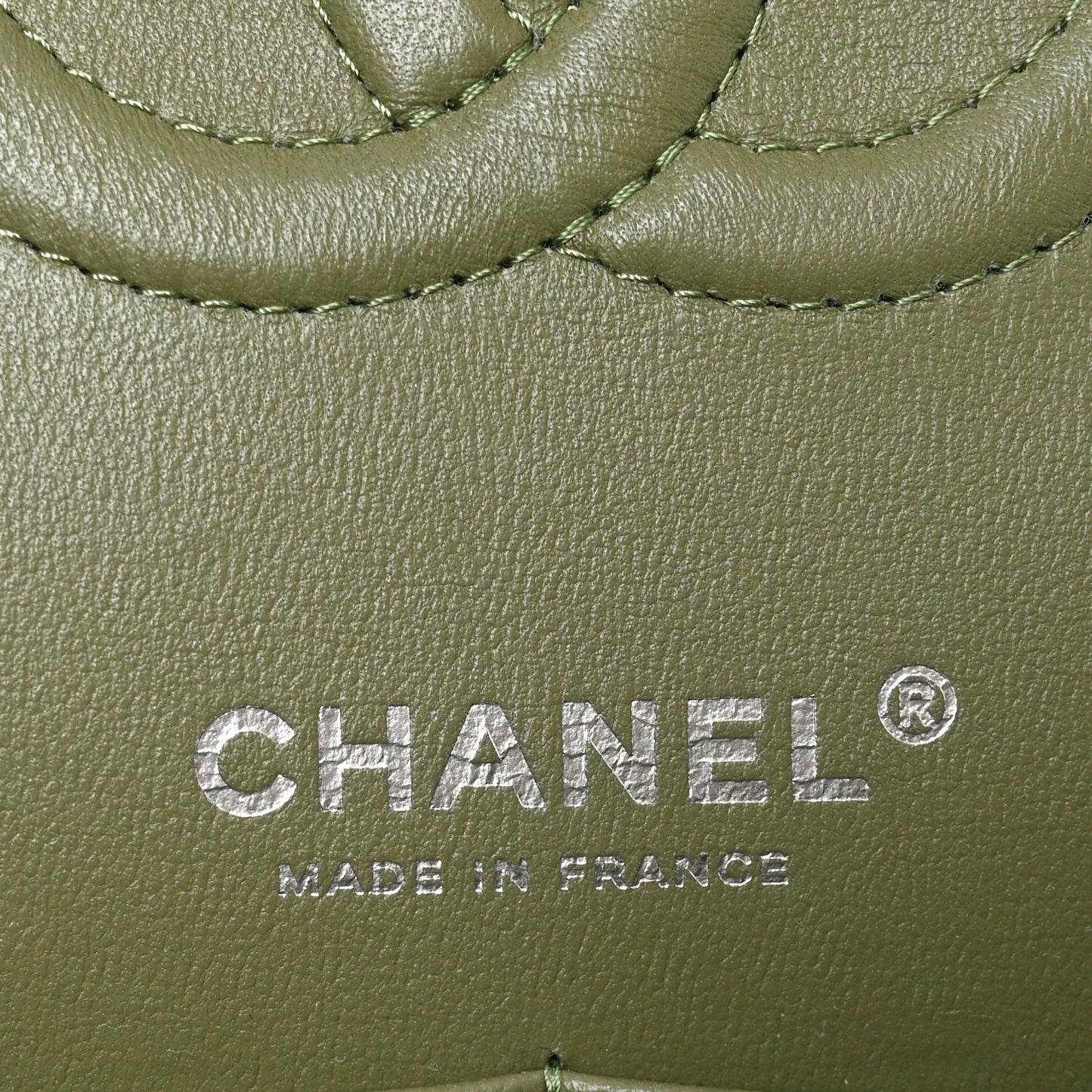 Lambskin Quilted Medium Double Flap Green