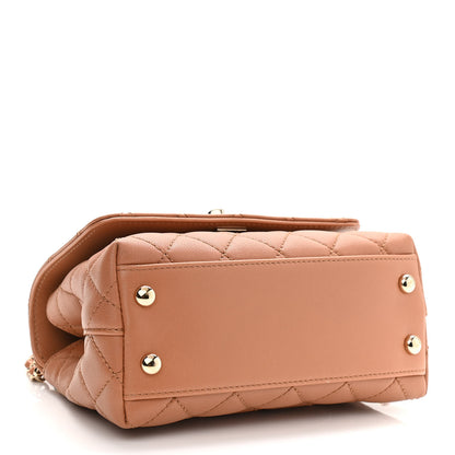 Chanel Goatskin Quilted Extra Mini Rainbow Coco Handle Flap Brown 4 of 10