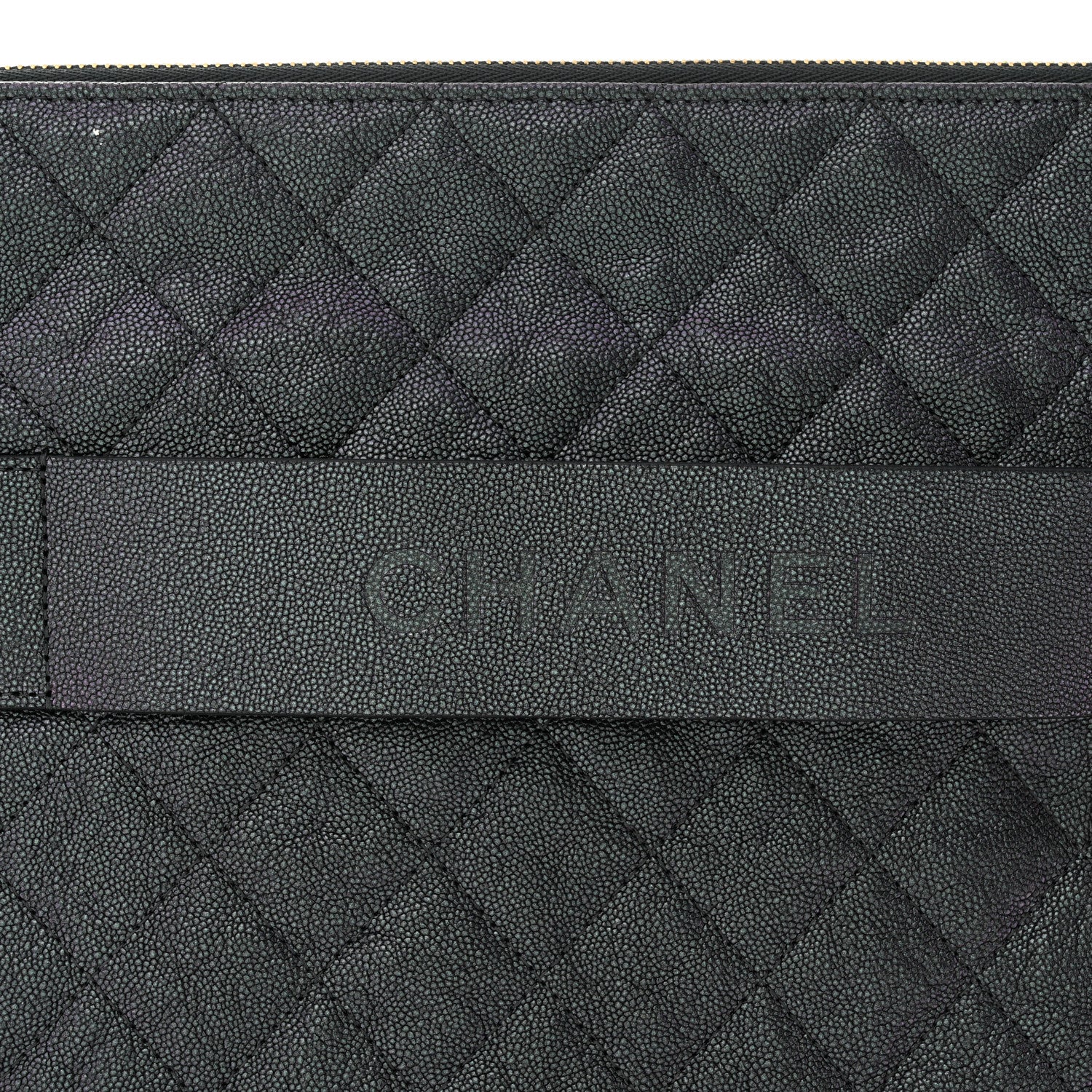 Chanel Iridescent Caviar Large Night by the C Pouch Clutch Black 8 of 9