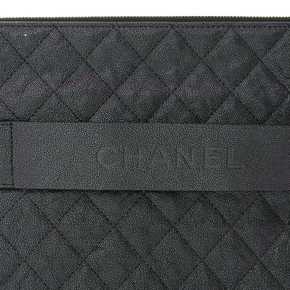Chanel Iridescent Caviar Large Night by the C Pouch Clutch Black 8 of 9