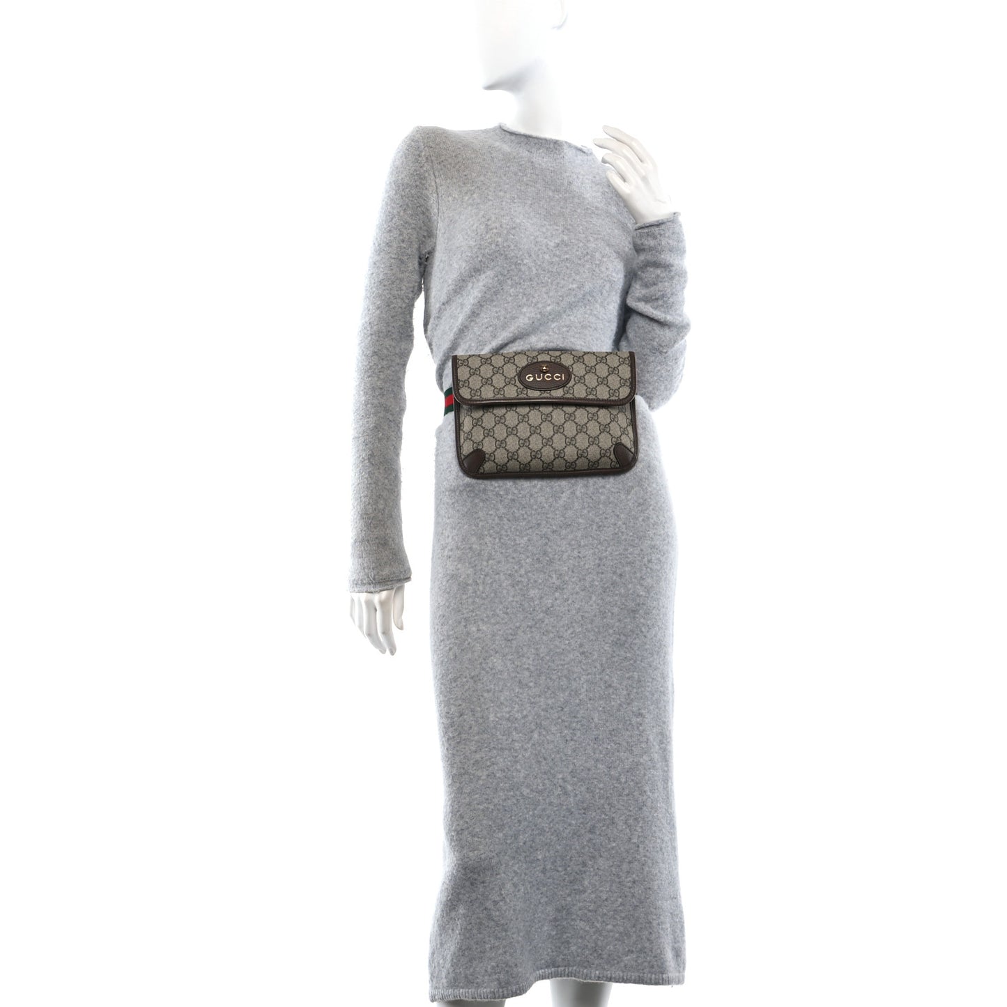 GG Supreme Monogram Neo Vintage Web Belt Bag Brown