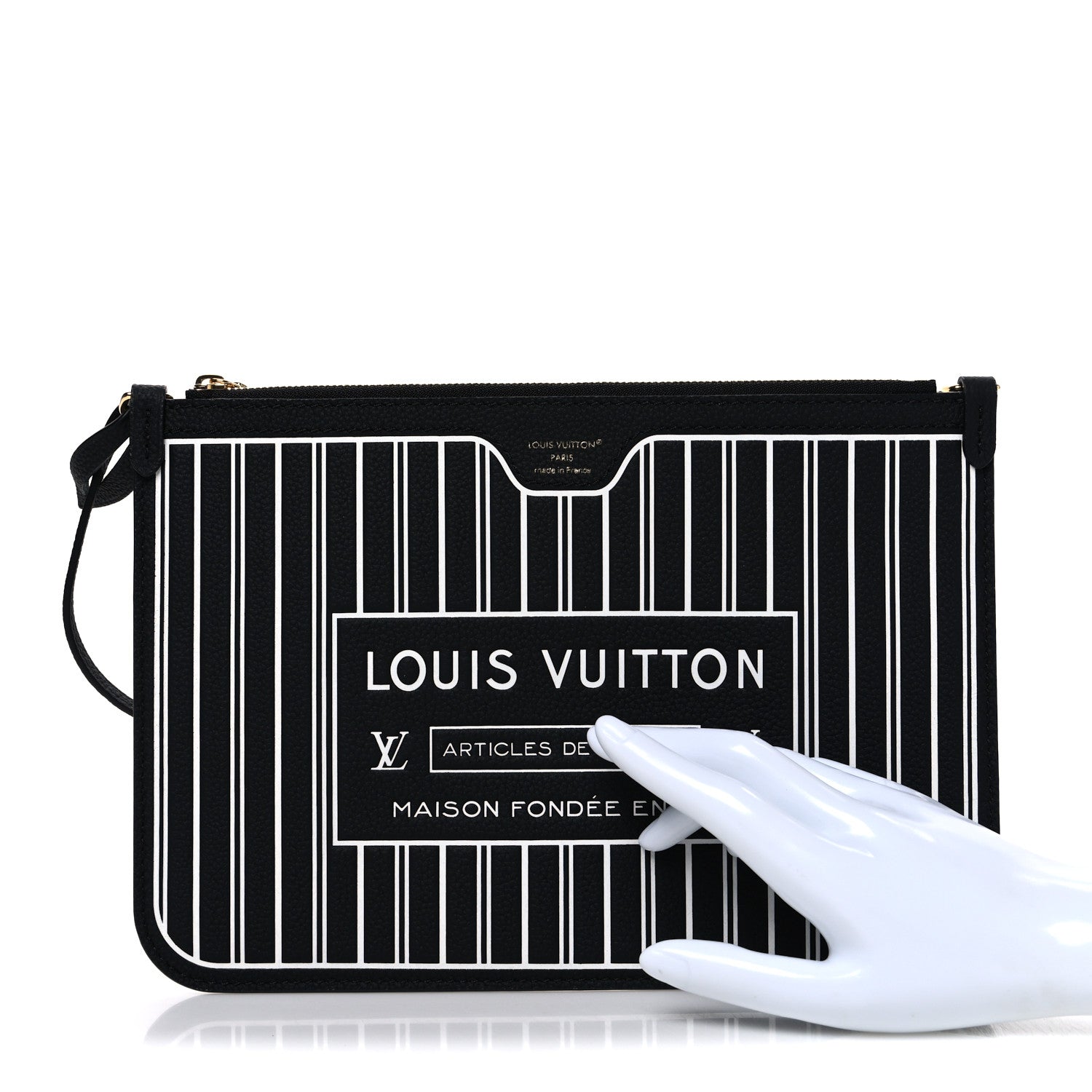 Louis Vuitton Calfskin Neverfull Inside Out MM Pochette Black 2 of 6