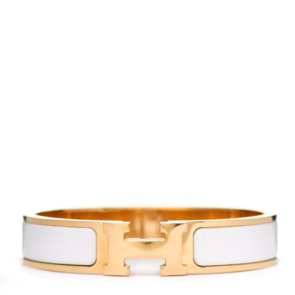 Hermes Enamel Narrow Clic Clac H Bracelet PM White 1 of 4