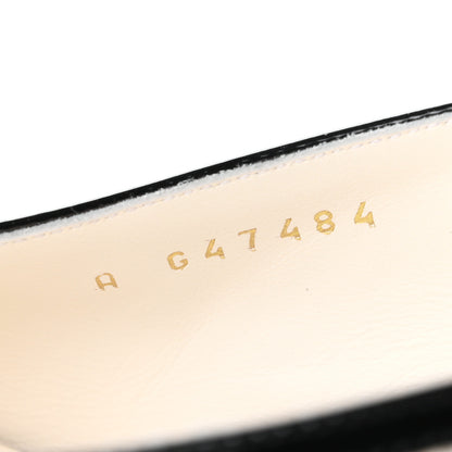 Chanel Lambskin Patent Calfskin Cap Toe CC Slingback Pumps 40 White Black 9 of 10