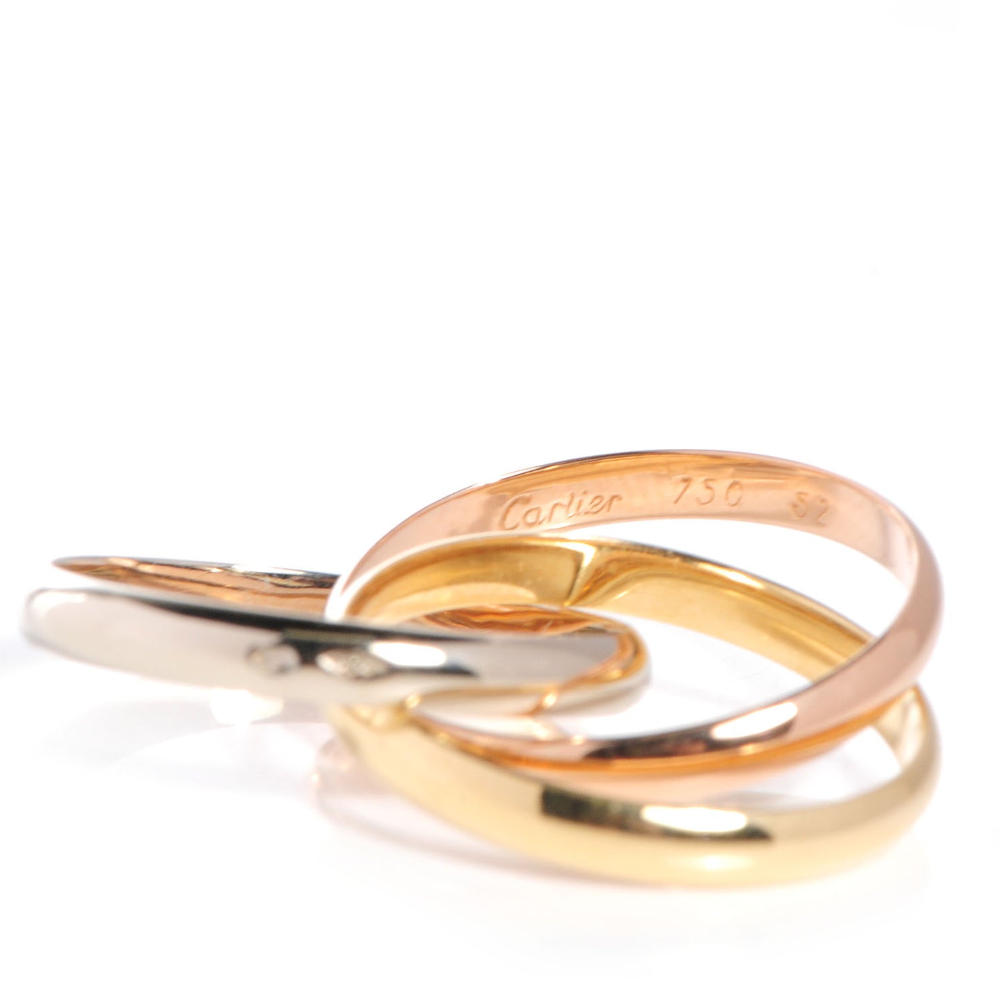 18k Pink Yellow White Gold 2.9mm Trinity Ring 52 US 6