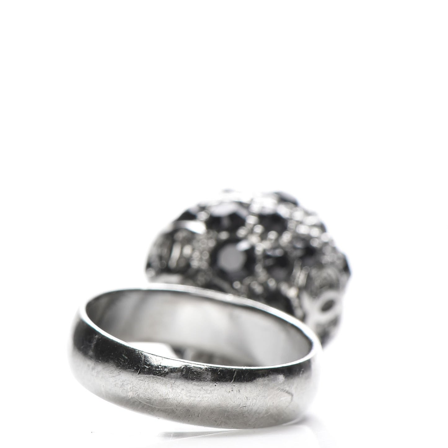 Crystal CC Cluster Ring size 6.75 Black