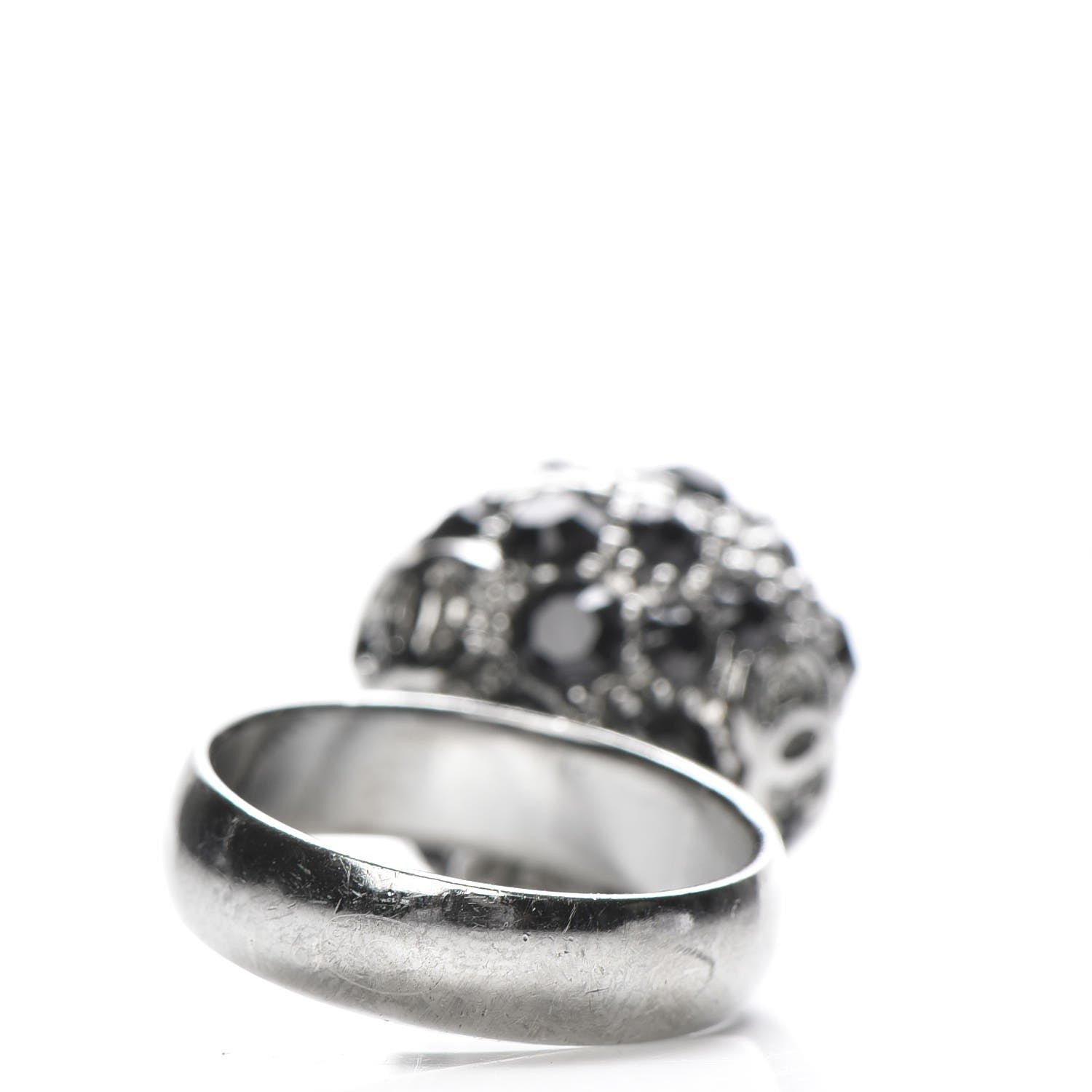 Chanel Crystal CC Cluster Ring size 6.75 Black 4 of 4