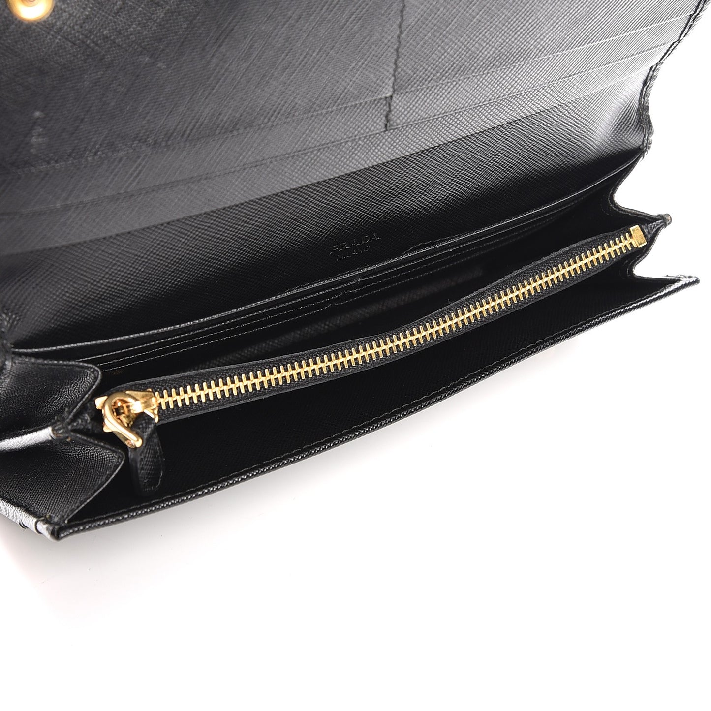Saffiano Metal Continental Flap Wallet Nero Black