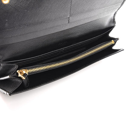 Prada Saffiano Metal Continental Flap Wallet Nero Black 5 of 8