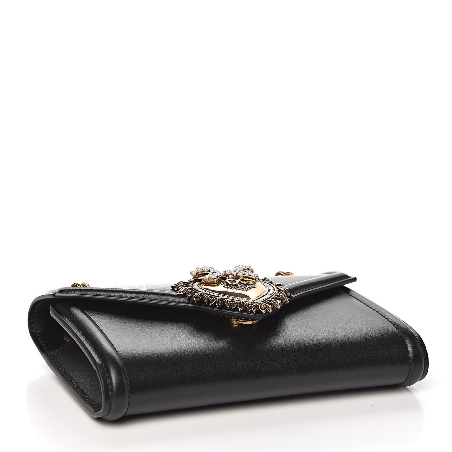 Smooth Calfskin Mini Devotion Crossbody Bag Black