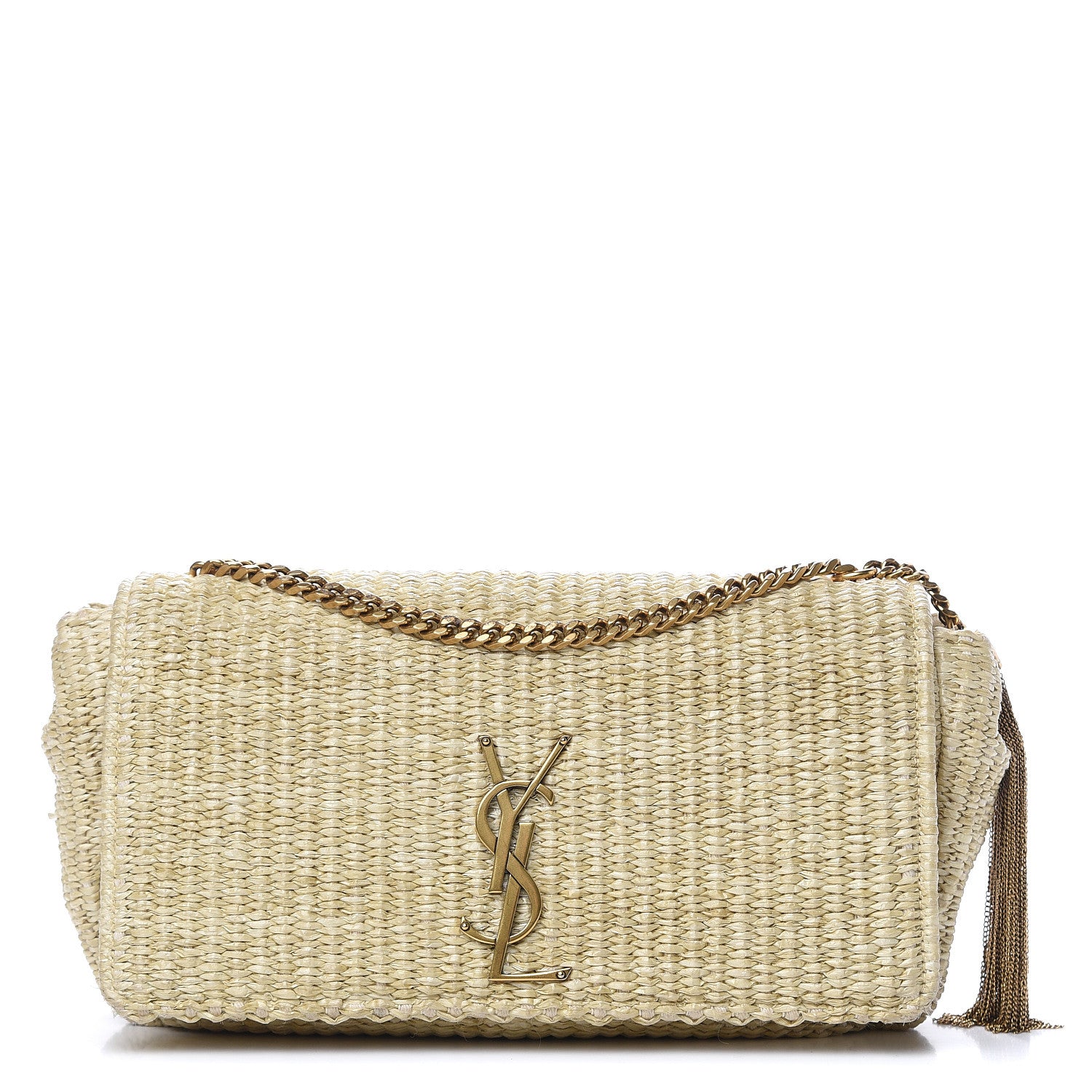 Saint Laurent Raffia Medium Monogram Kate Satchel Naturale 1 of 15