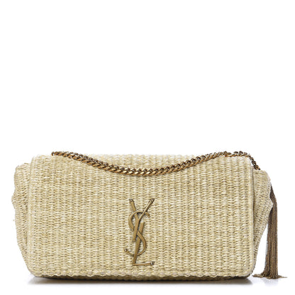 Saint Laurent Raffia Medium Monogram Kate Satchel Naturale 1 of 15