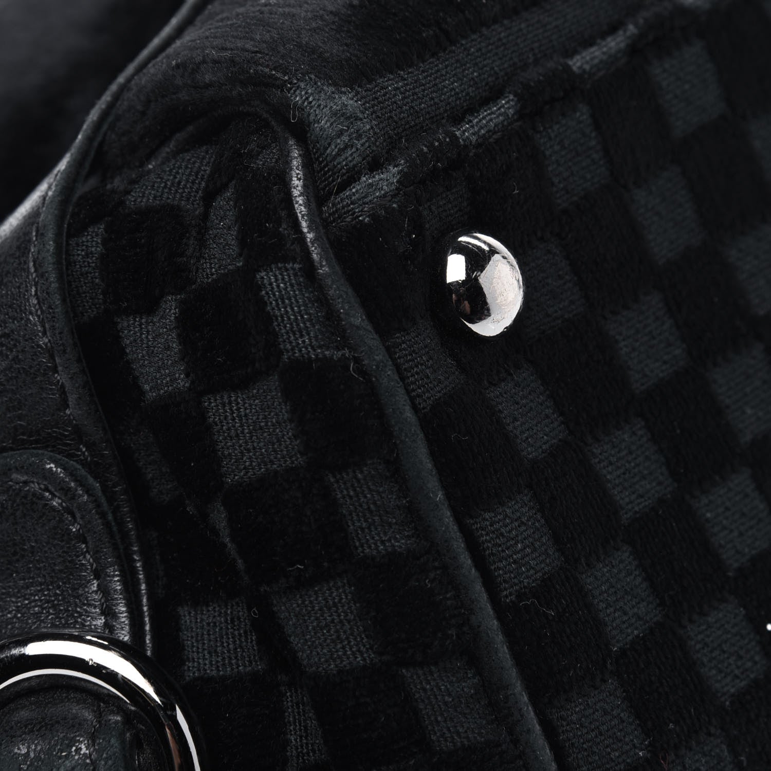 Chanel Velvet Checkered Flap Bag Black 11 of 14