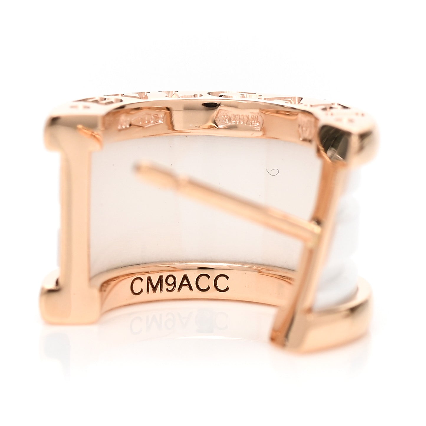 18K Rose Gold White Ceramic B.Zero1 Hoop Earrings