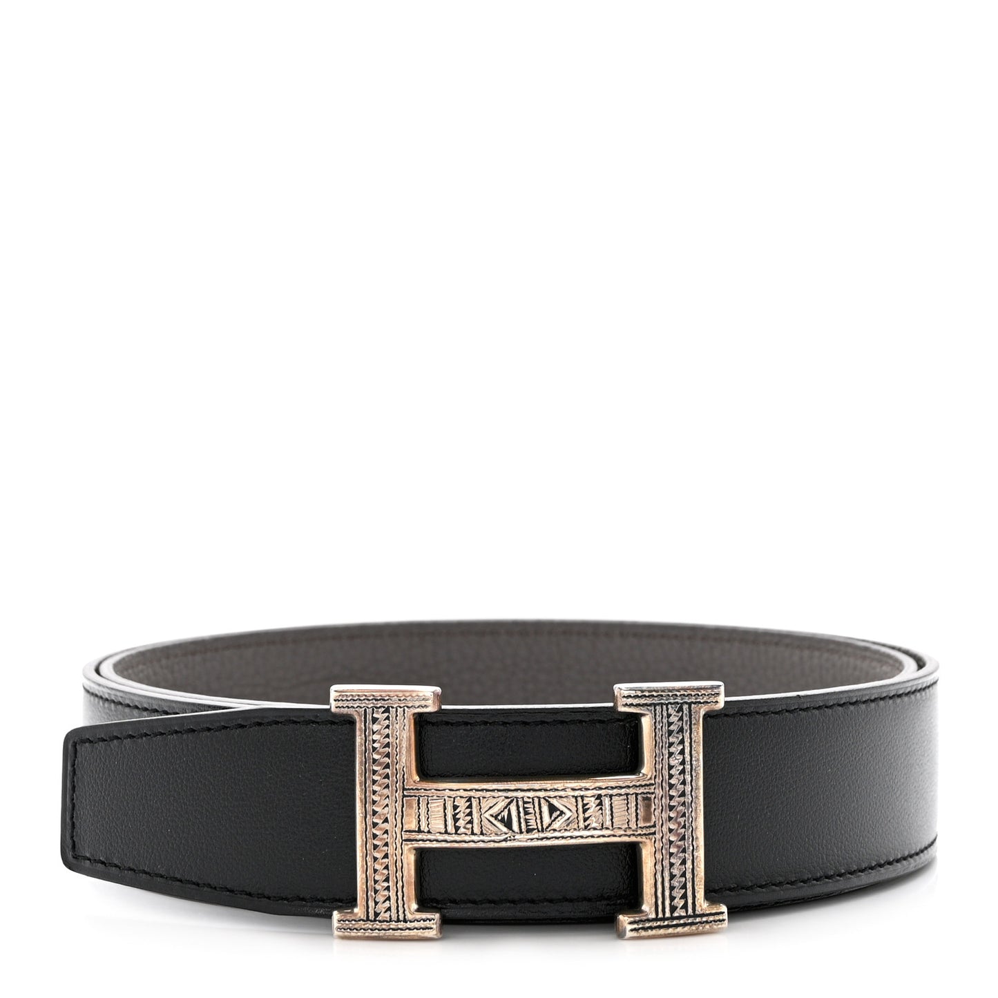 Box Togo Sterling Silver Touareg 32mm H Belt 95 Black Etain