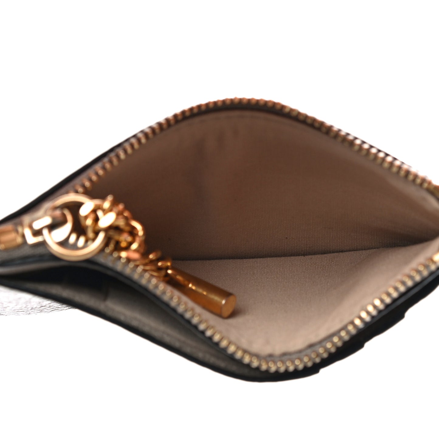 Grained Calfskin Drew Card Holder Motty Grey