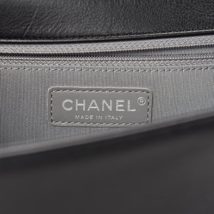 Chanel Calfskin Chevron Quilted New Medium Boy Flap Black 9 of 12