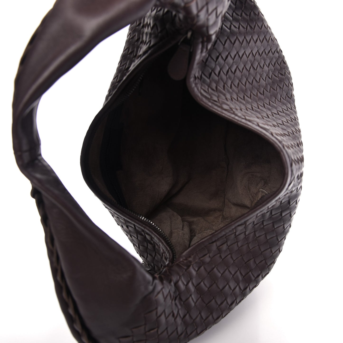 Nappa Intrecciato Large Belly Veneta Hobo Ebano