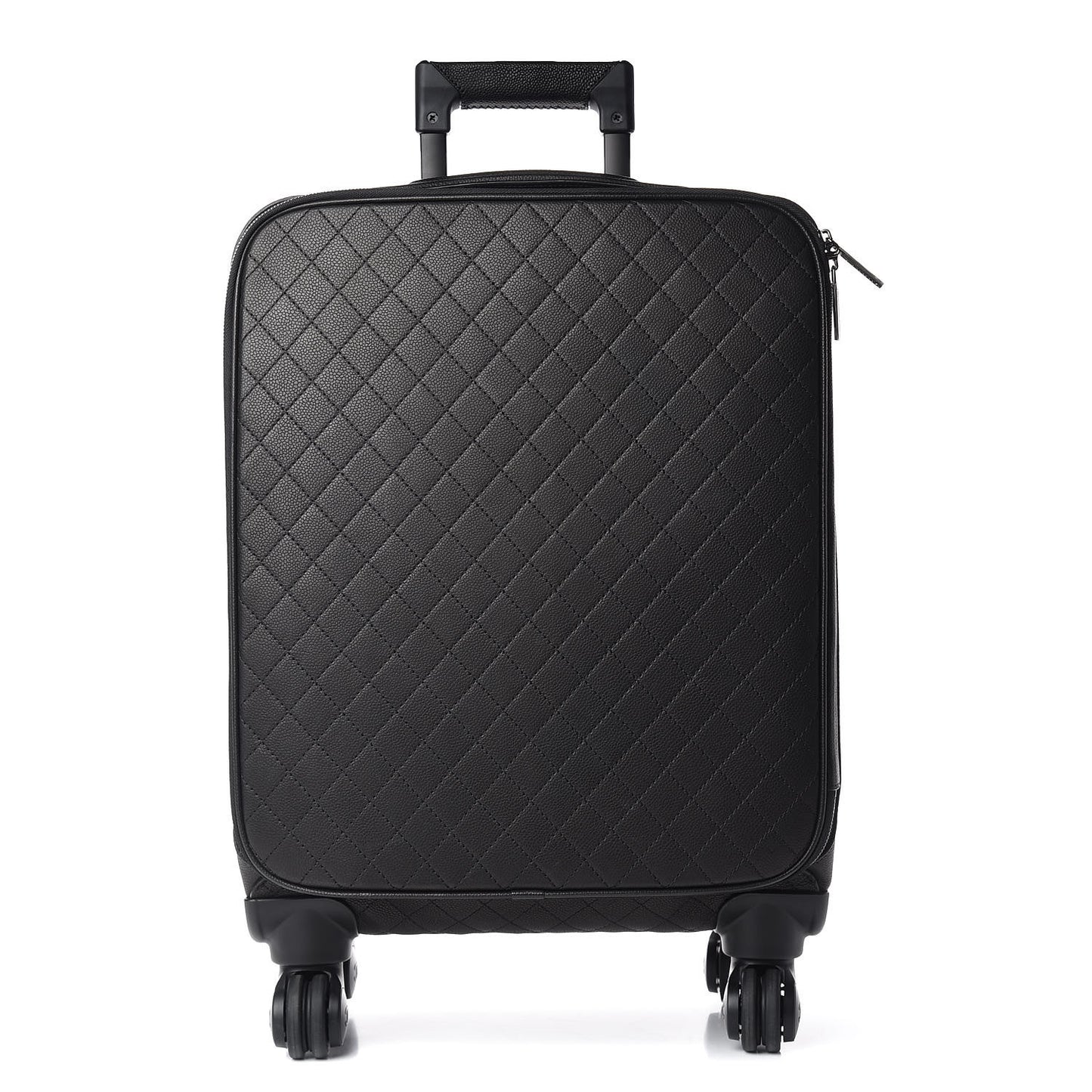 Caviar Stitched Trolley Rolling Luggage Black