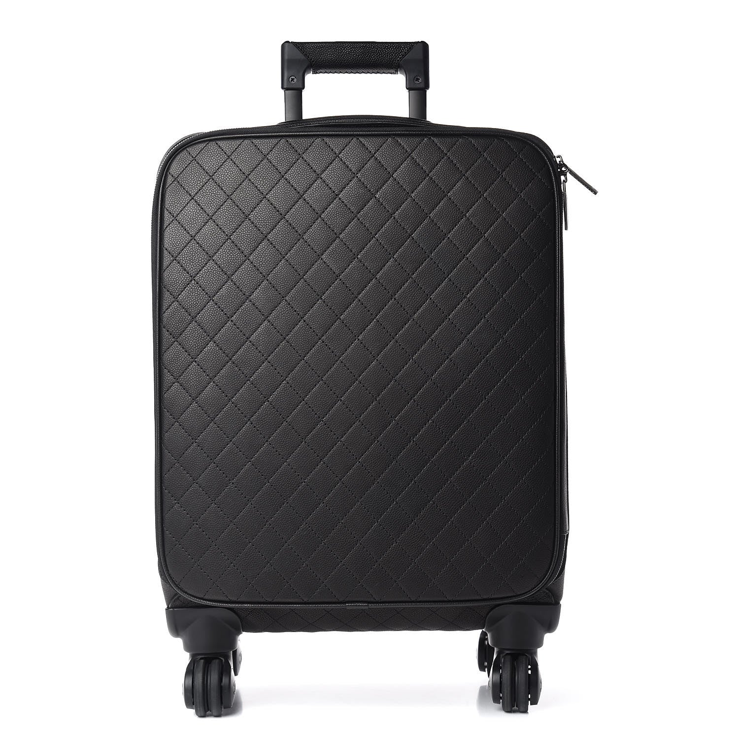 Chanel Caviar Stitched Trolley Rolling Luggage Black 1 of 15