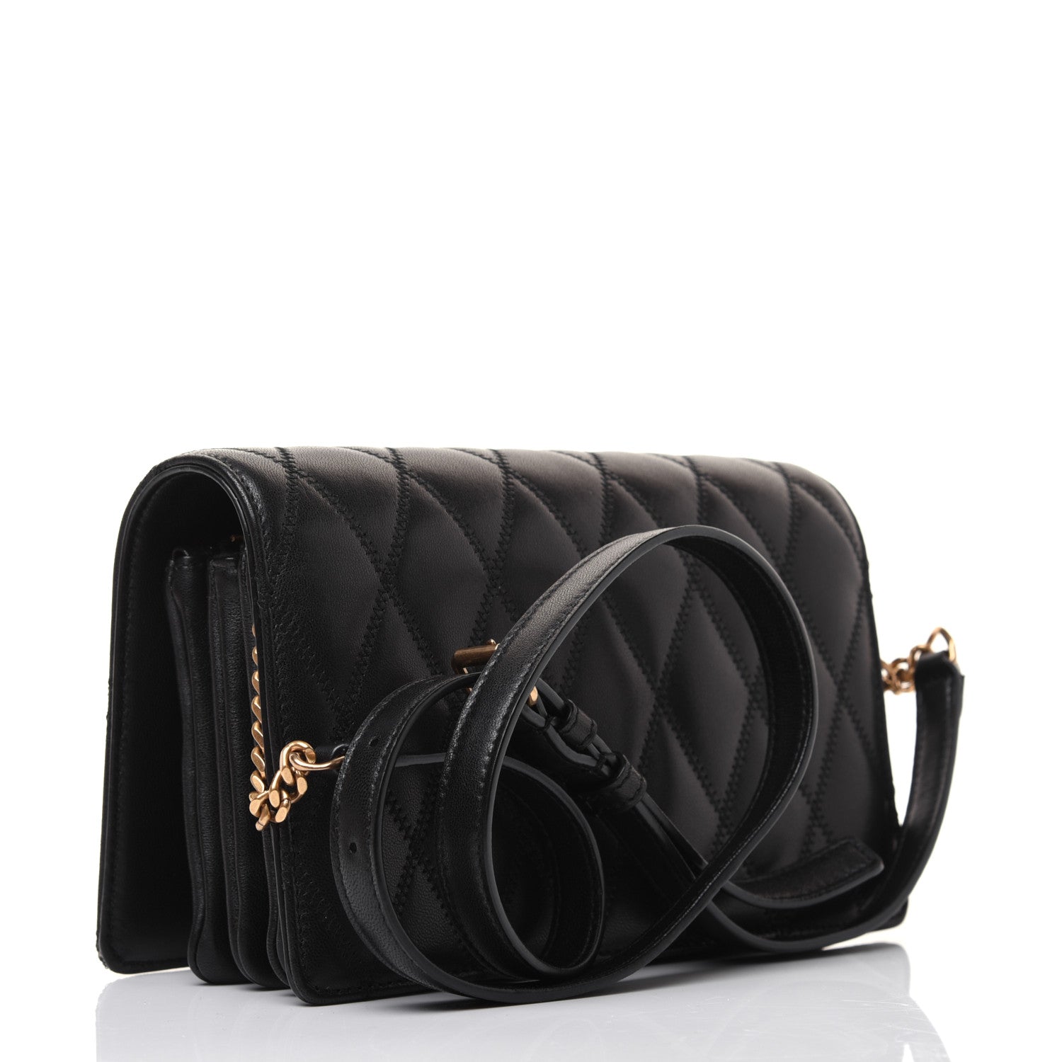 Saint Laurent Lambskin Diamond Quilted Monogram Angie Chain Bag Black 3 of 23