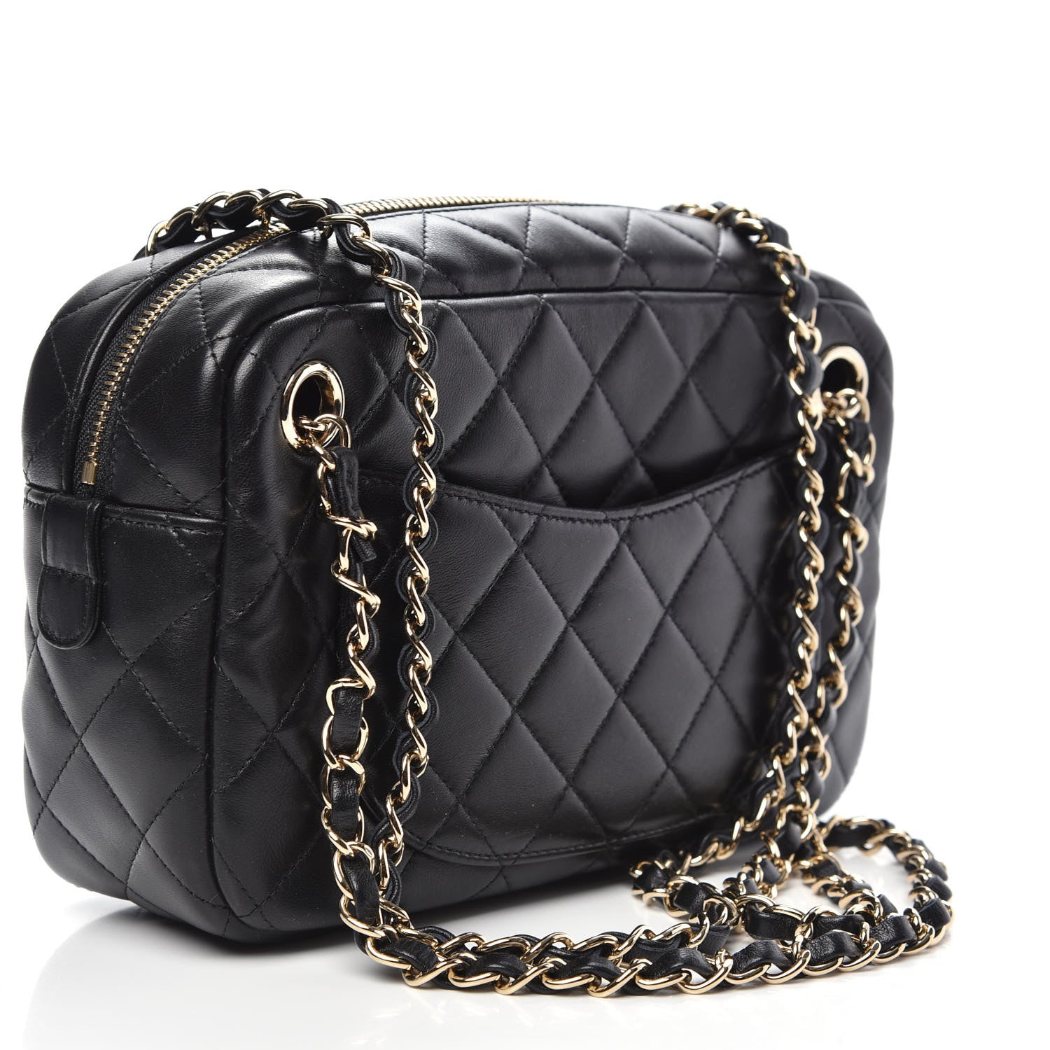 Chanel Lambskin Quilted Camera Case Black 4 of 10