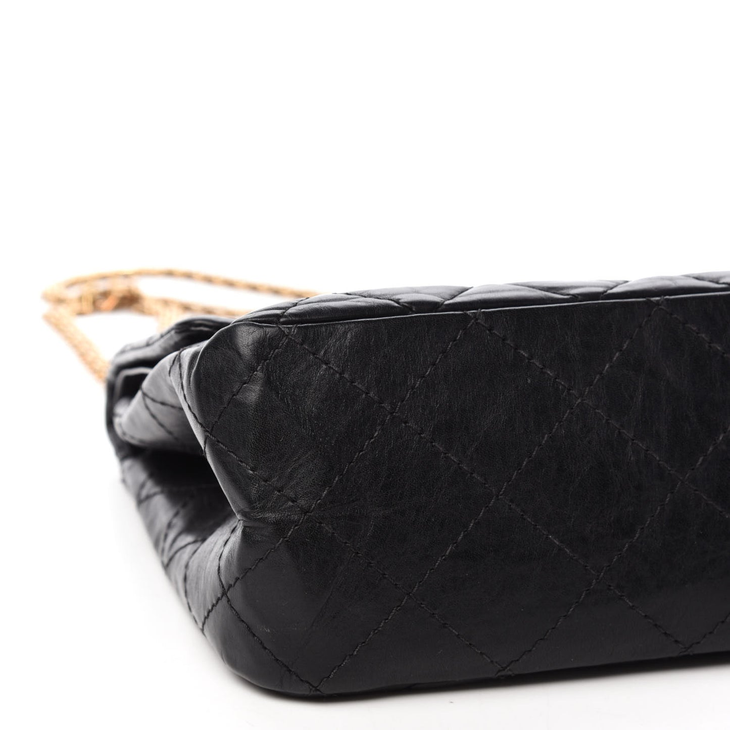 Aged Calfskin Quilted 2.55 Reissue 227 Flap Black