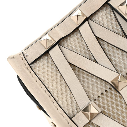 Valentino Garavani Vitello Rockstud Mesh Net Shopper Tote White 15 of 17