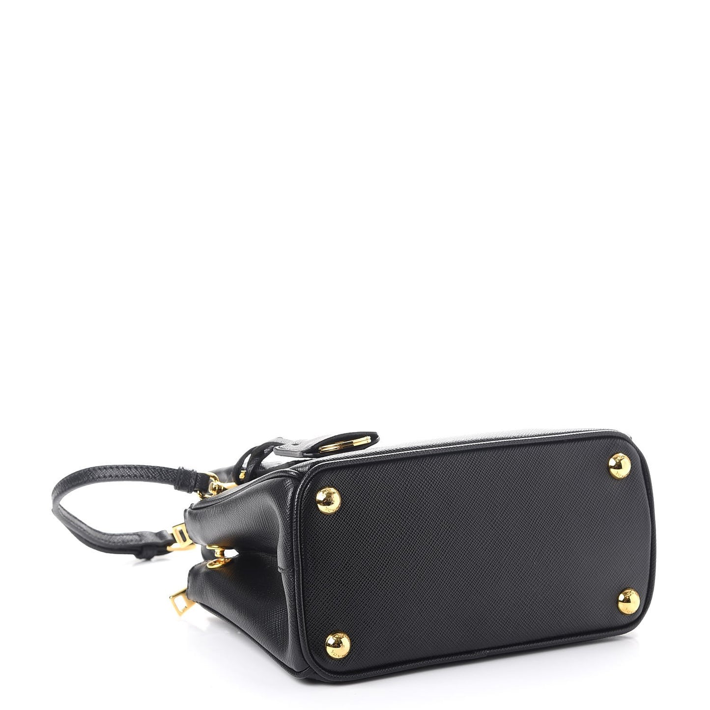 Saffiano Micro Galleria Double Zip Tote Nero Black