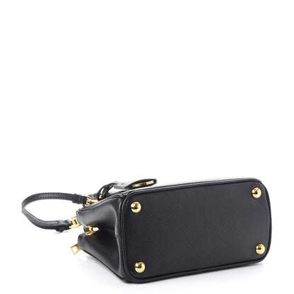 Prada Saffiano Micro Galleria Double Zip Tote Nero Black 5 of 9