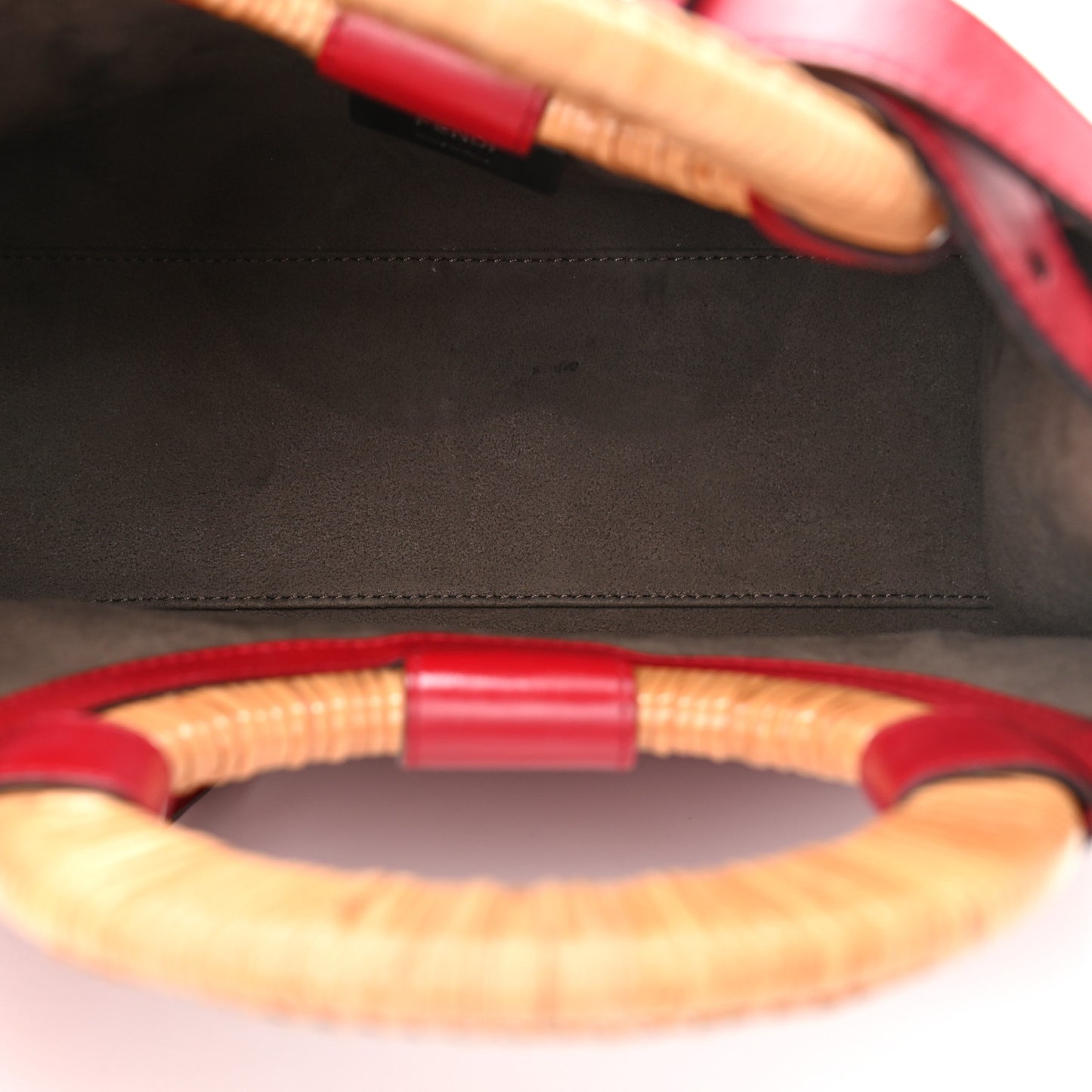 Vitello Century Wicker FF 1974 Embossed Small Runaway Shopper Tote Fragola