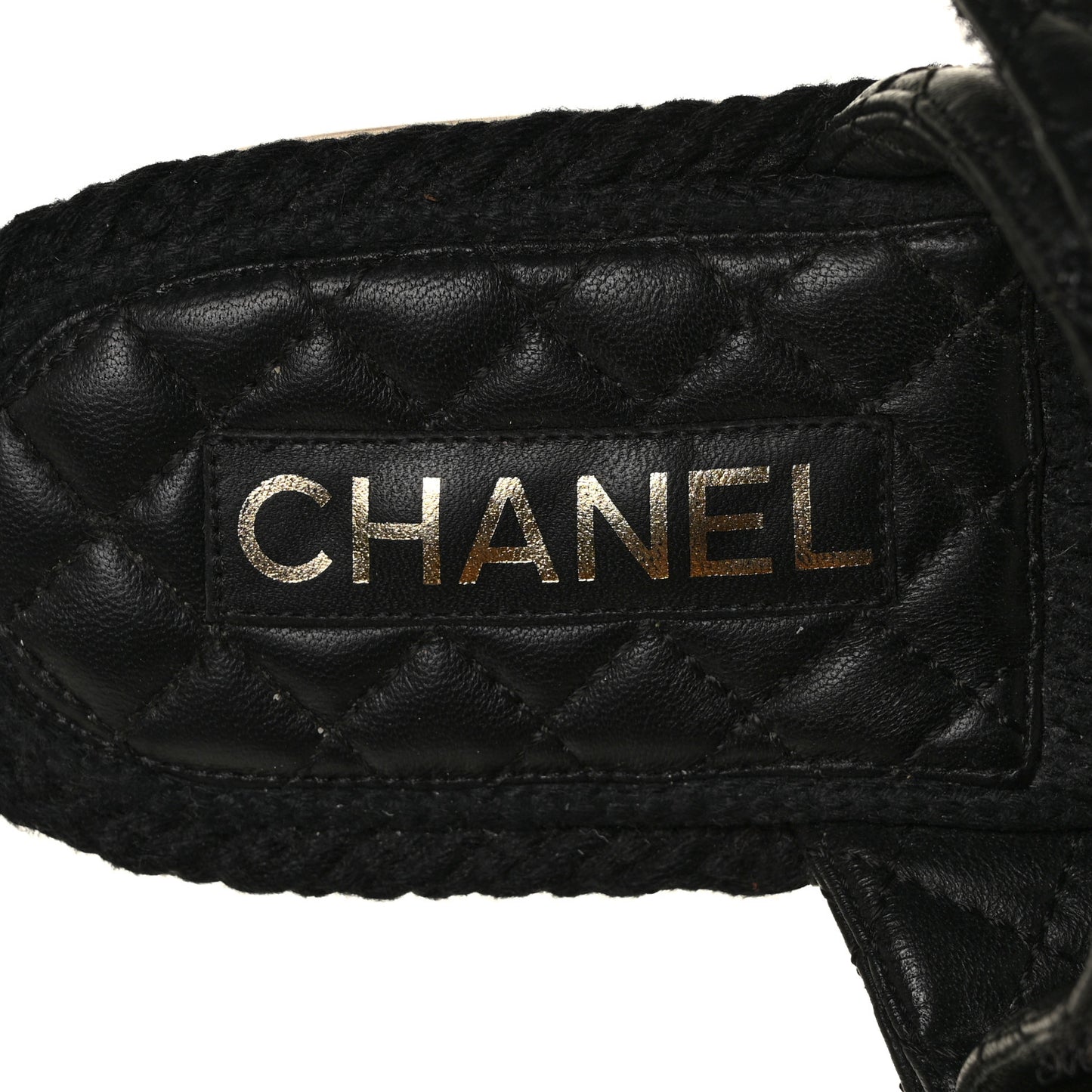 Cord Lambskin Quilted Logo Mules 39 Black