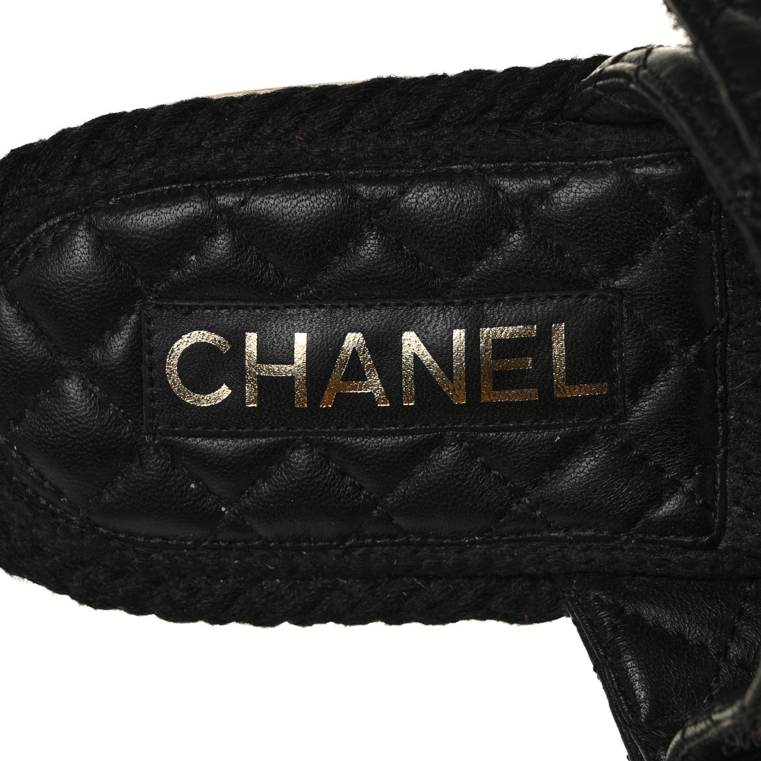 Chanel Cord Lambskin Quilted Logo Mules 39 Black 7 of 7
