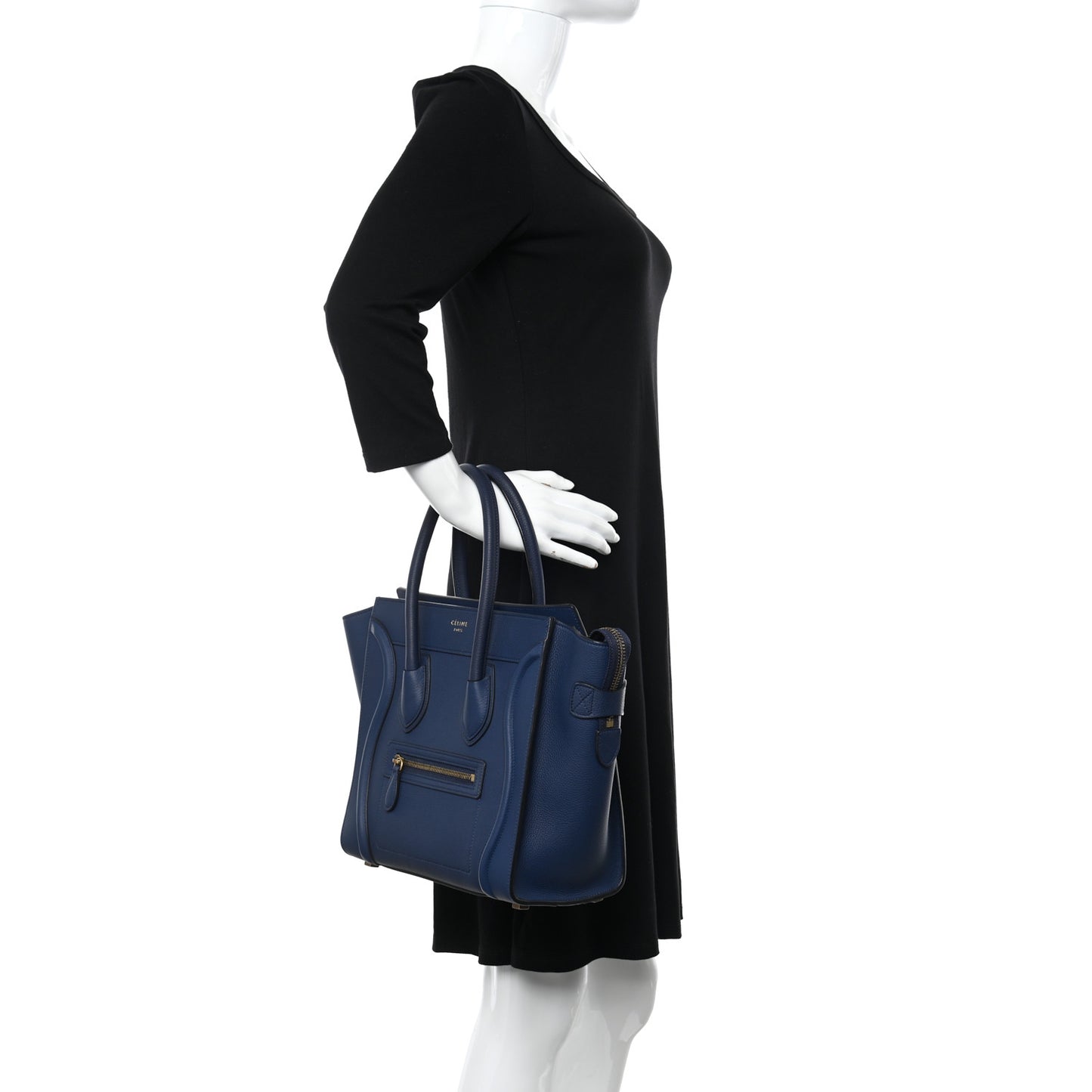 Drummed Calfskin Micro Luggage Marine