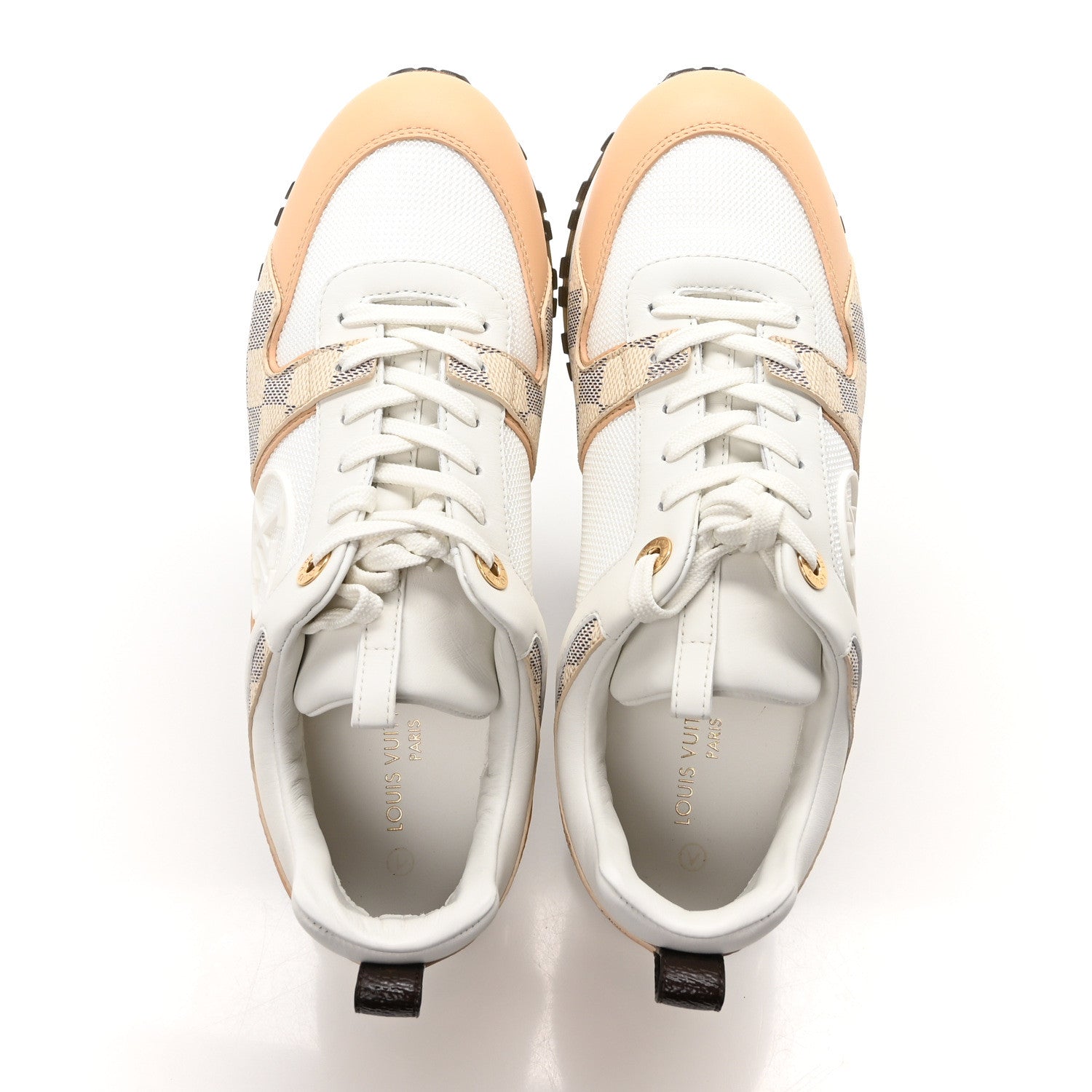 Louis Vuitton Calfskin Damier Azur Run Away Sneakers 37 White 2 of 8
