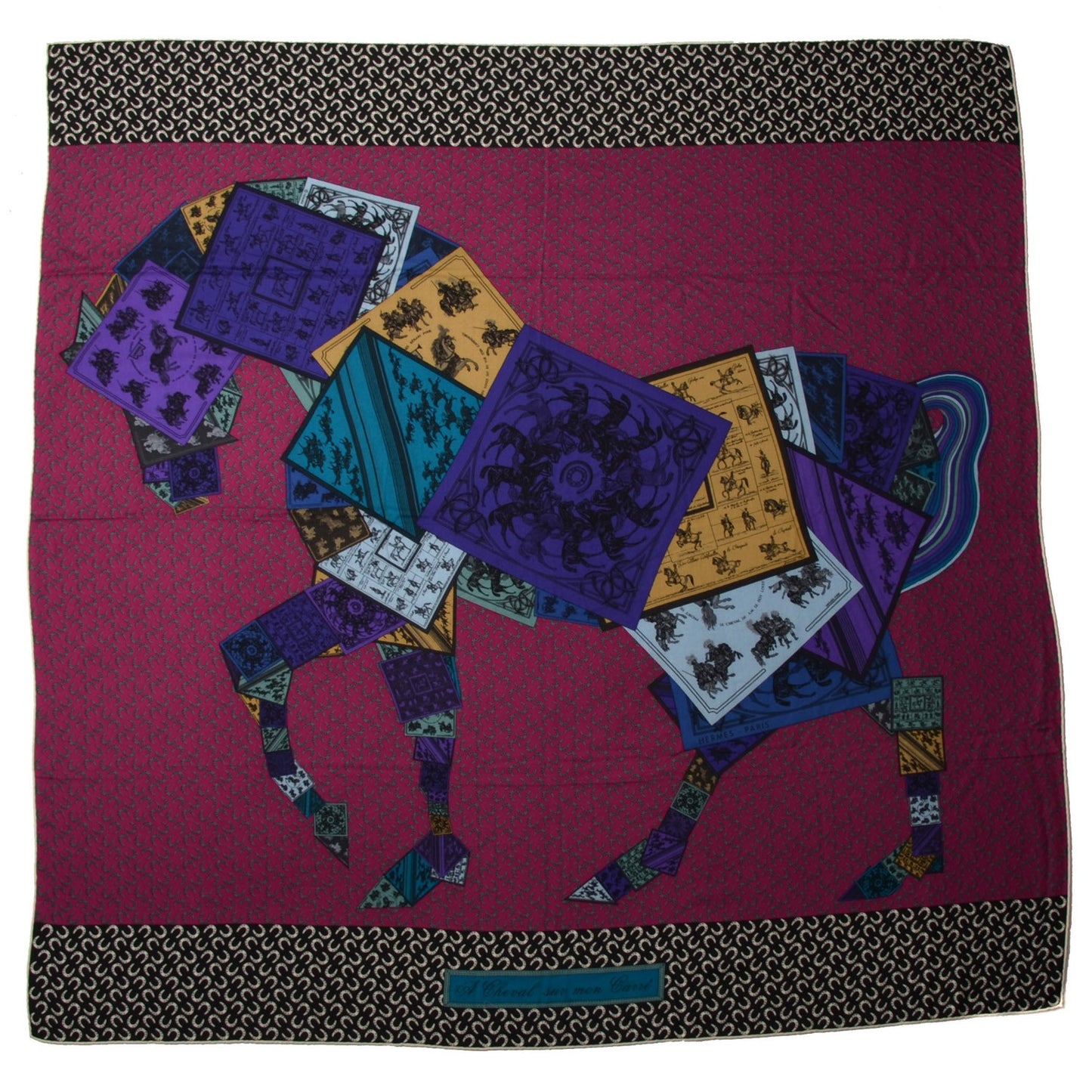 Cashmere Silk A Cheval Sur Mon Carre Shawl GM 140