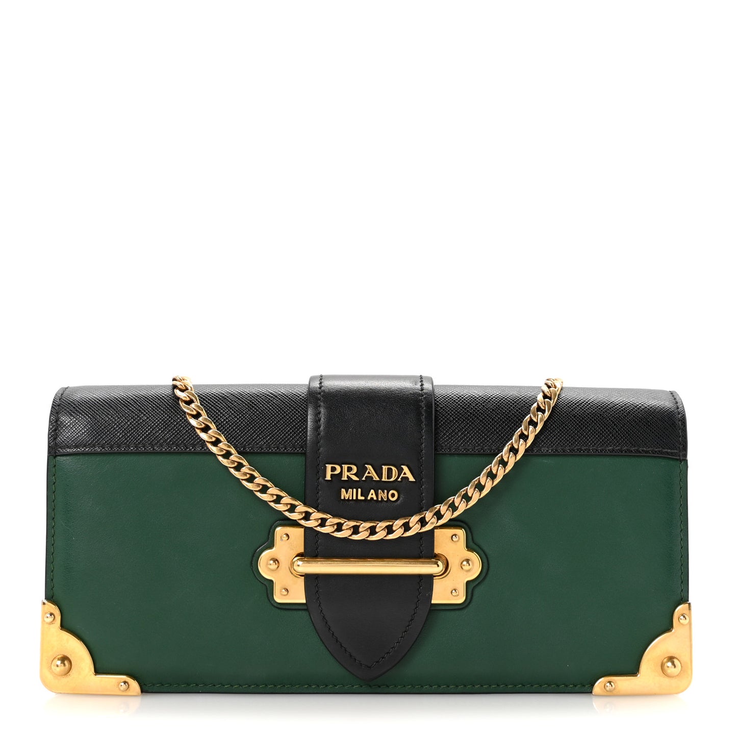 City Calfskin Cahier Clutch With Chain Biliardo Black