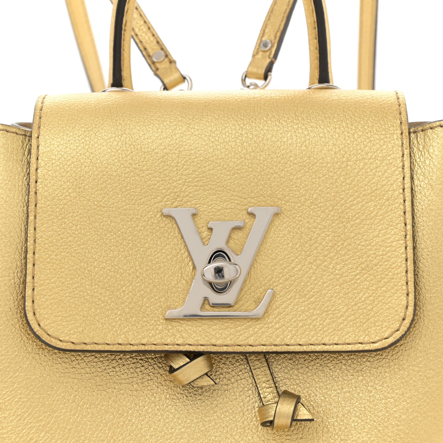 Louis Vuitton Metallic Calfskin Lockme Mini Backpack Gold 7 of 10