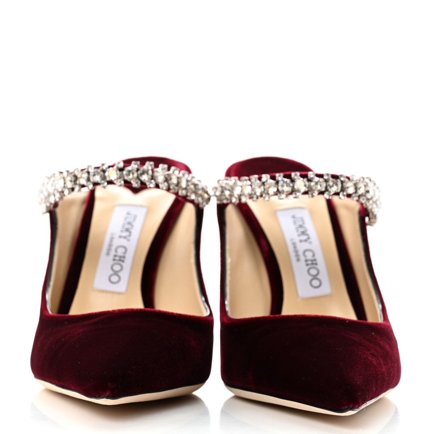 Jimmy Choo Velvet Crystal Bing 100 Pumps 40 Burgundy 2 of 8