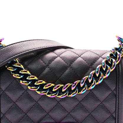 Chanel Iridescent Goatskin Quilted Small Boy Flap Purple 8 of 11